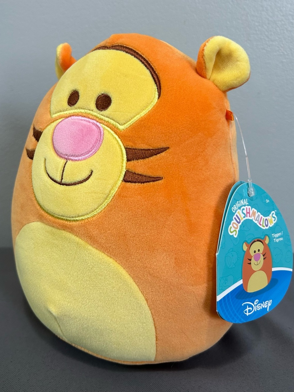 Disney Squishmallow Tigger Plush Toy - Orange & Yellow 8”
